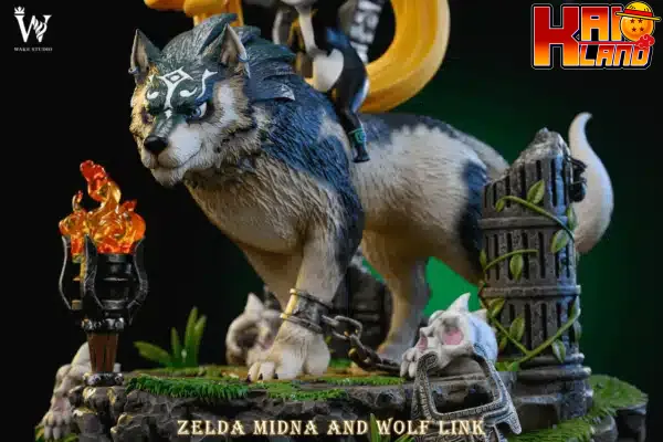 The Legend of Zelda Wake studio Wolf Link x Midna Resin Statue 5