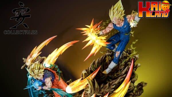 Dragon Ball KD Collectibles SS2 Goku VS SS2 Majin Vegeta Resin Statue 5