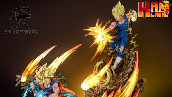 Dragon Ball KD Collectibles SS2 Goku VS SS2 Majin Vegeta Resin Statue 6