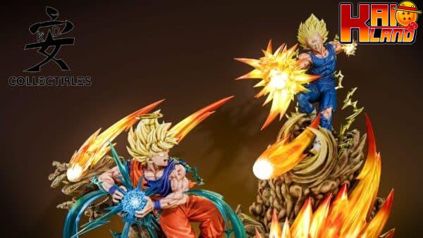 Dragon Ball KD Collectibles SS2 Goku VS SS2 Majin Vegeta Resin Statue 8