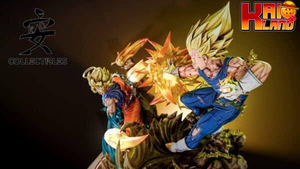 Dragon Ball KD Collectibles SS2 Goku VS SS2 Majin Vegeta Resin Statue 9