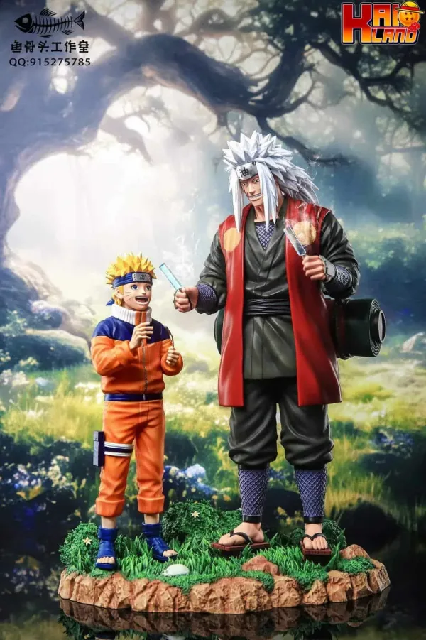 Naruto Fishbones Naruto Kid x Jiraiya Resin Statue 6