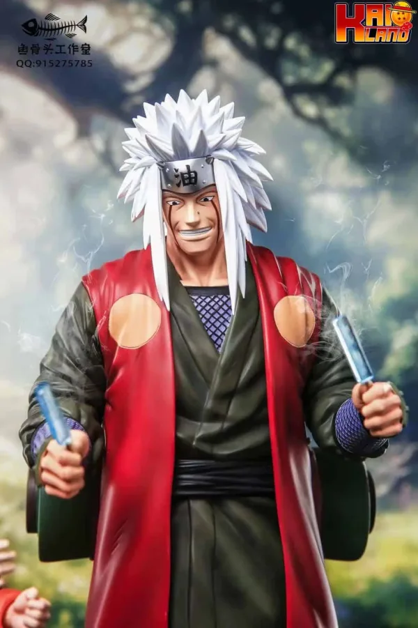 Naruto Fishbones Naruto Kid x Jiraiya Resin Statue 8