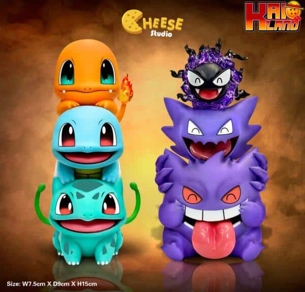 Pokemon EGG x CHEESE Studio Charmander X Squirtle X Bulbasaur Resin Statue 3