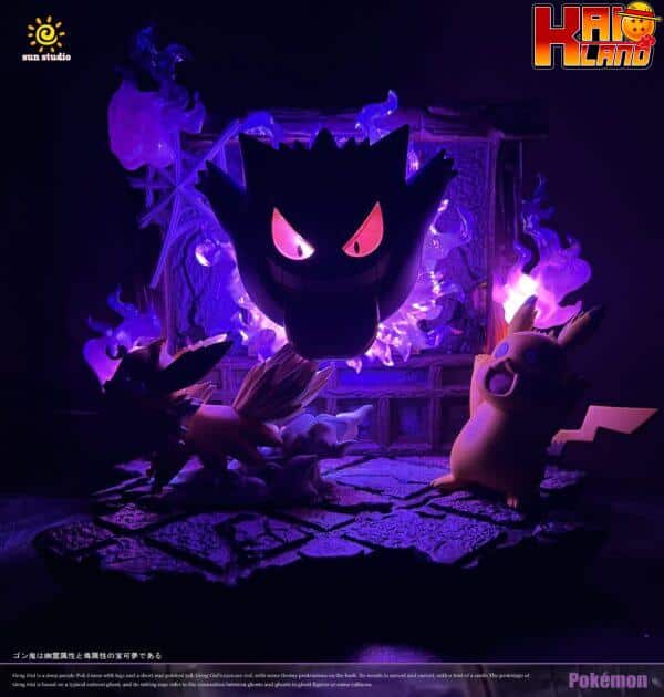 Pokemon Sun Studio Prank Gengar Small Scene x Gengar Wall Hanging Resin Statue 5