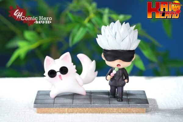 Jujutsu Kaisen Comic Hero Studio Satoru Gojo and Satoru Cat Resin Statue 1