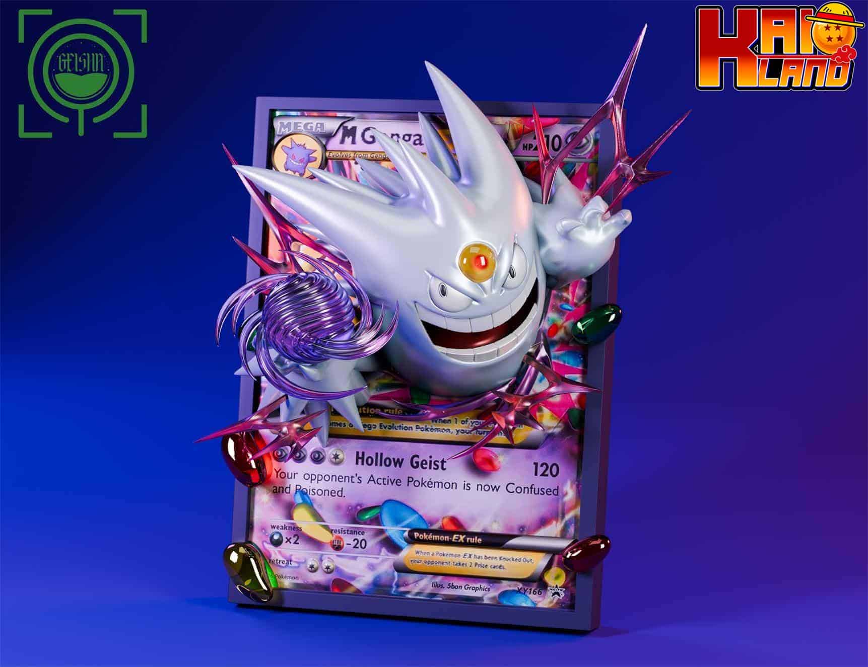 Pokemon Geisha Studio Cards White Mega Gengar Resin Statue