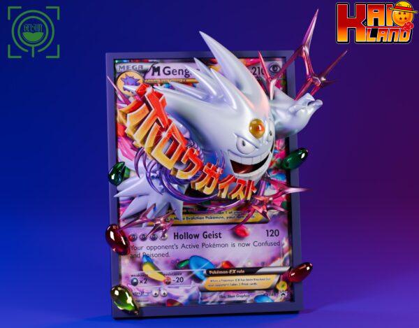 Pokemon Geisha Studio Cards White Mega Gengar Resin Statue 3
