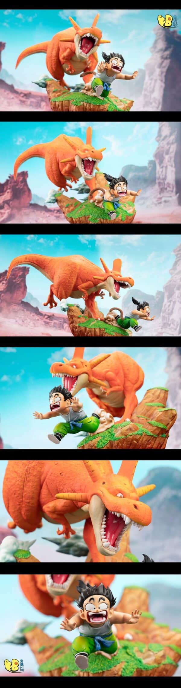 Dragon Ball DB Studio Dinosaur Run After Son Gohan Resin Statue 5