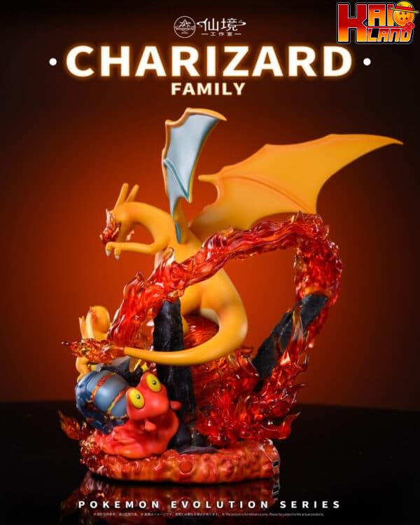 Pokemon Wonderland Studio Charizard Family Resin Statue 4