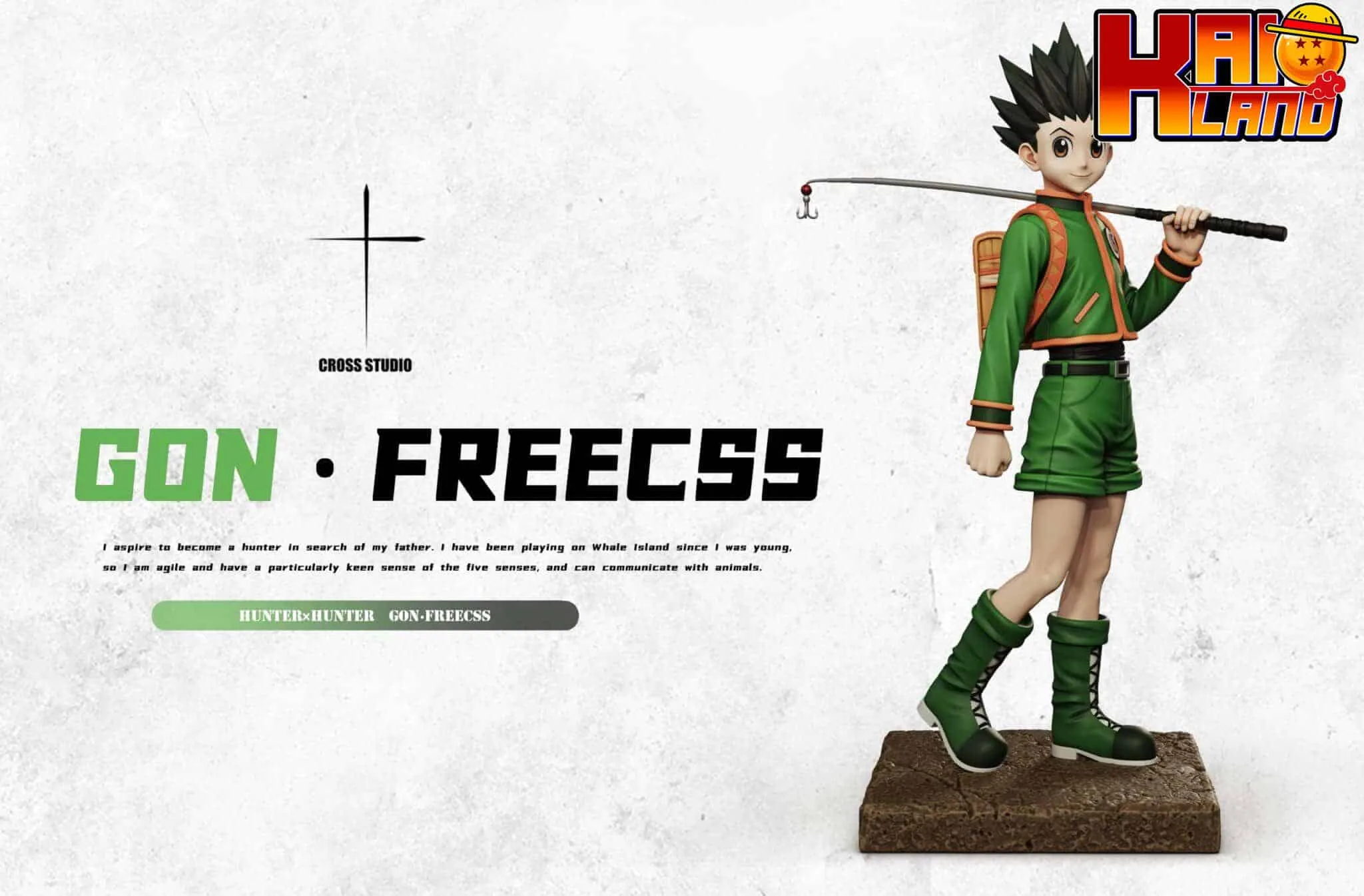 Hunter x Hunter Cross Studio Fishing Rod Gon Freecss Resin Statue