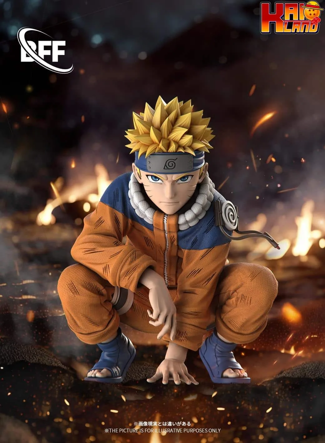 Naruto BFF Studio Crouching Uzumaki Naruto Resin Statue
