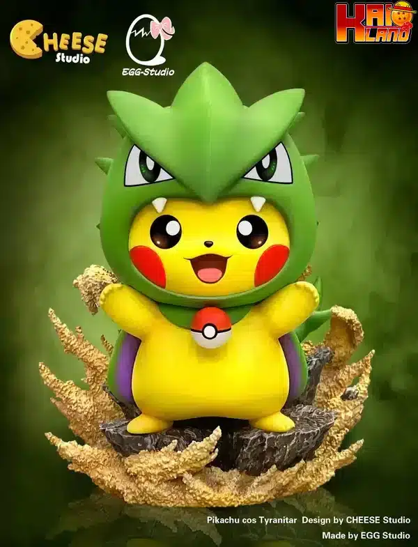 Pokemon EGG x CHEESE Studio Cosplay Tyranitar Pikachu Resin Statue