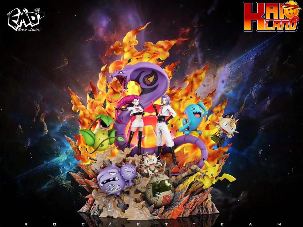 Pokemon EMO Studio Team Rocket Resin Statue