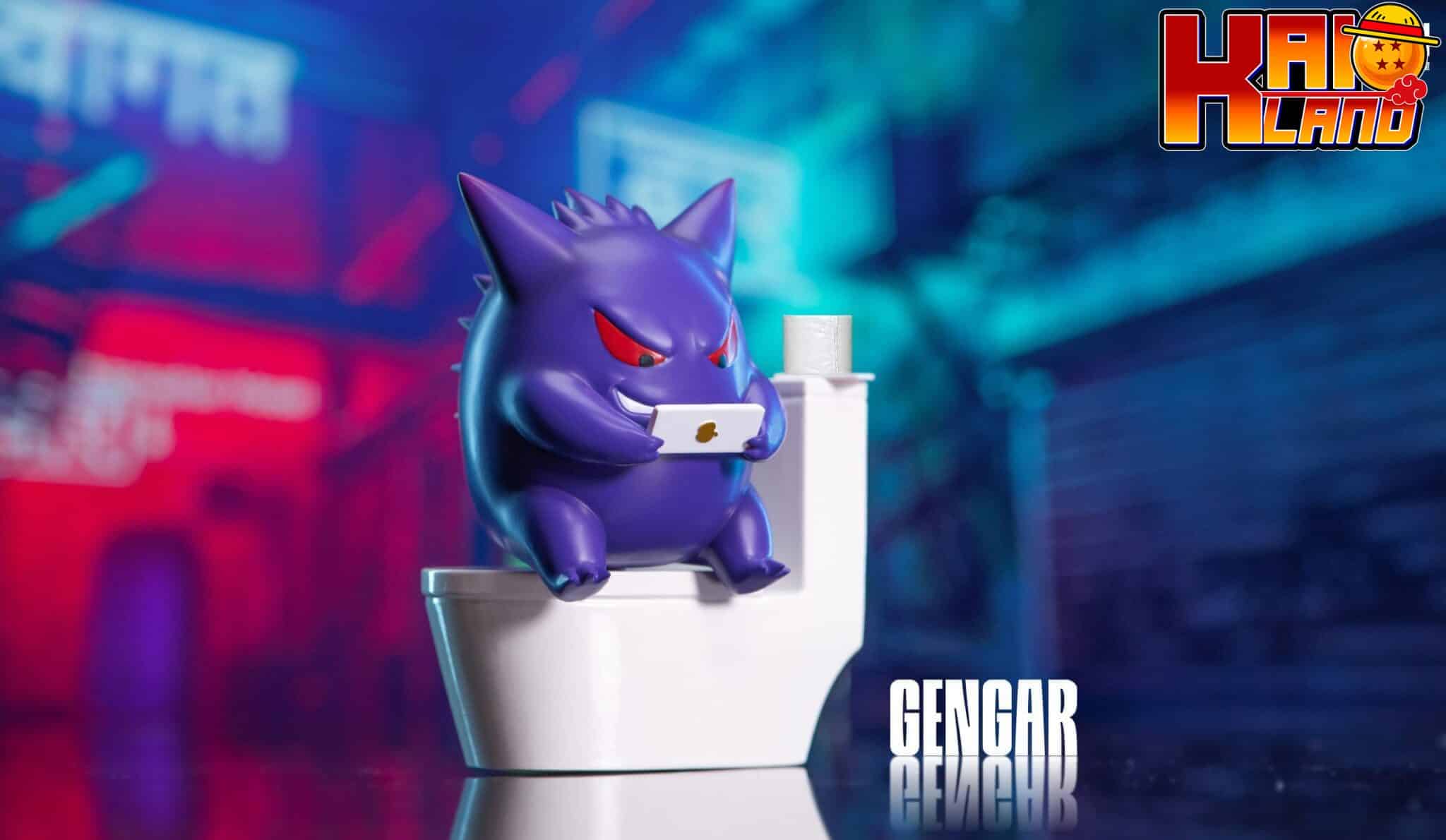Pokemon NIUZI Studio Toilet Gengar Ornament Resin Statue