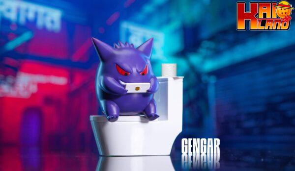 Pokemon NIUZI Studio Toilet Gengar Ornament Resin Statue 2