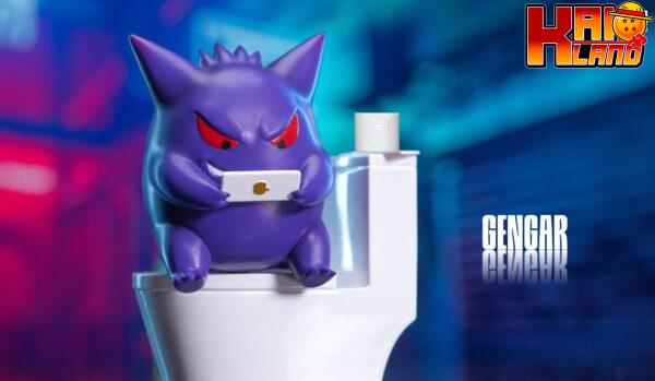 Pokemon NIUZI Studio Toilet Gengar Ornament Resin Statue 3