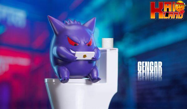 Pokemon NIUZI Studio Toilet Gengar Ornament Resin Statue 4