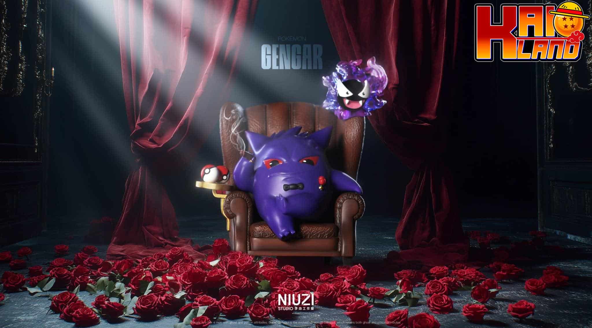 Pokemon NiuZi Studio Gengar Cosplay The Godfather Resin Statue
