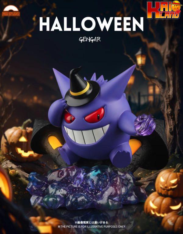 Pokemon Red Studio Gengar Halloween Resin Statue 1