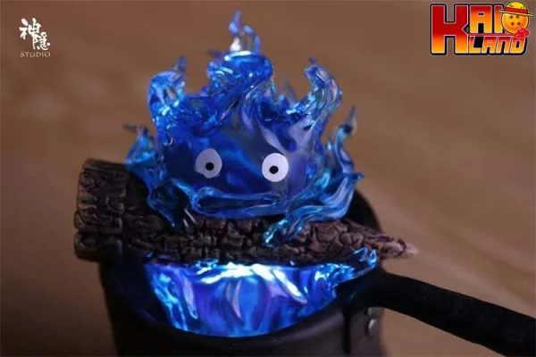 Howls Moving ShenYin Studio Calcifer Blue Resin Statue 1