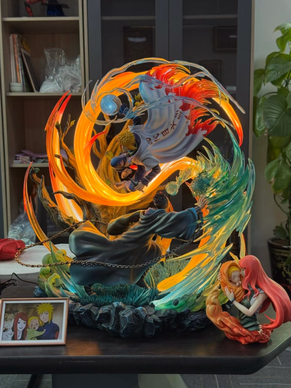 Naruto White Noise Studio Namikaze Minato vs Uchiha Obito Resin Statue 1