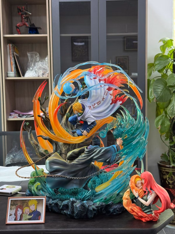 Naruto White Noise Studio Namikaze Minato vs Uchiha Obito Resin Statue 2