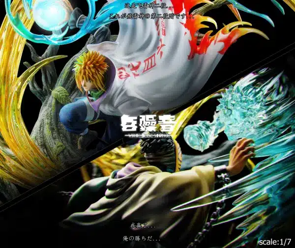 Naruto White Noise Studio Namikaze Minato vs Uchiha Obito Resin Statue 3
