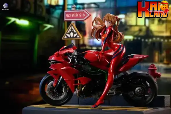 Neon Genesis Evangelion Kol brother Studio Asuka by motorcycle Resin Statue 4
