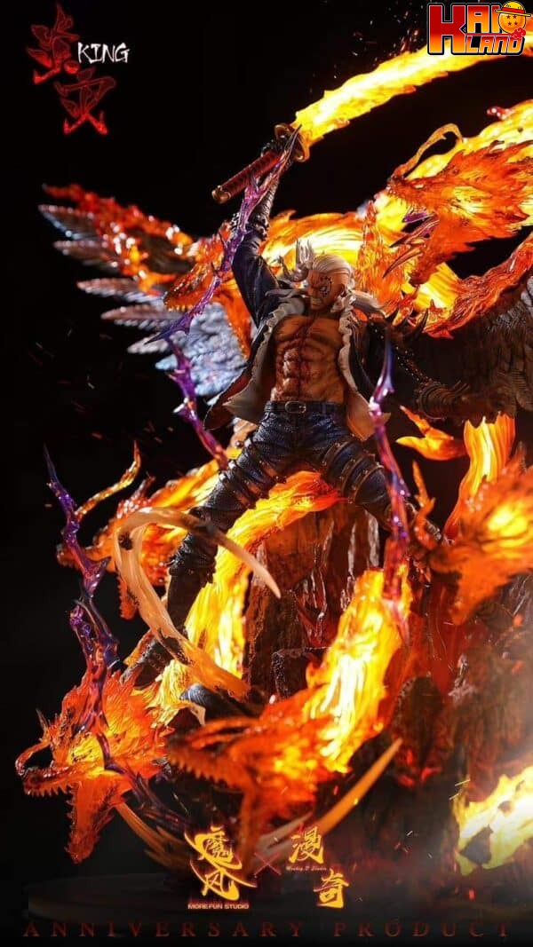 One Piece Monkey D x More Fun Studio King The Wildfire Resin Statue 3