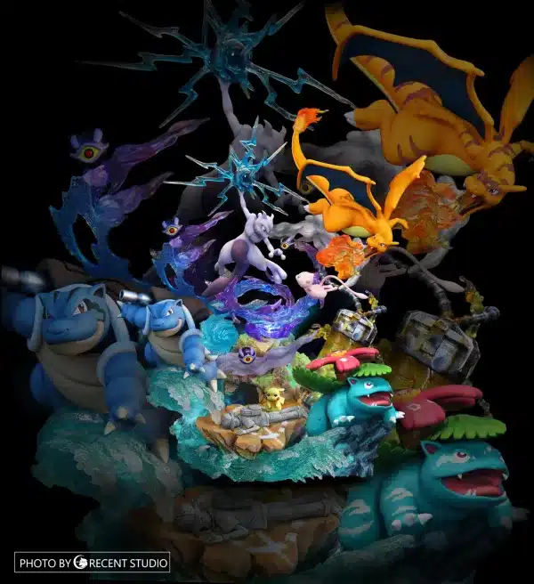 Pokemon Crescent Studio Mewtwo Strikes Back Resin Statue 1