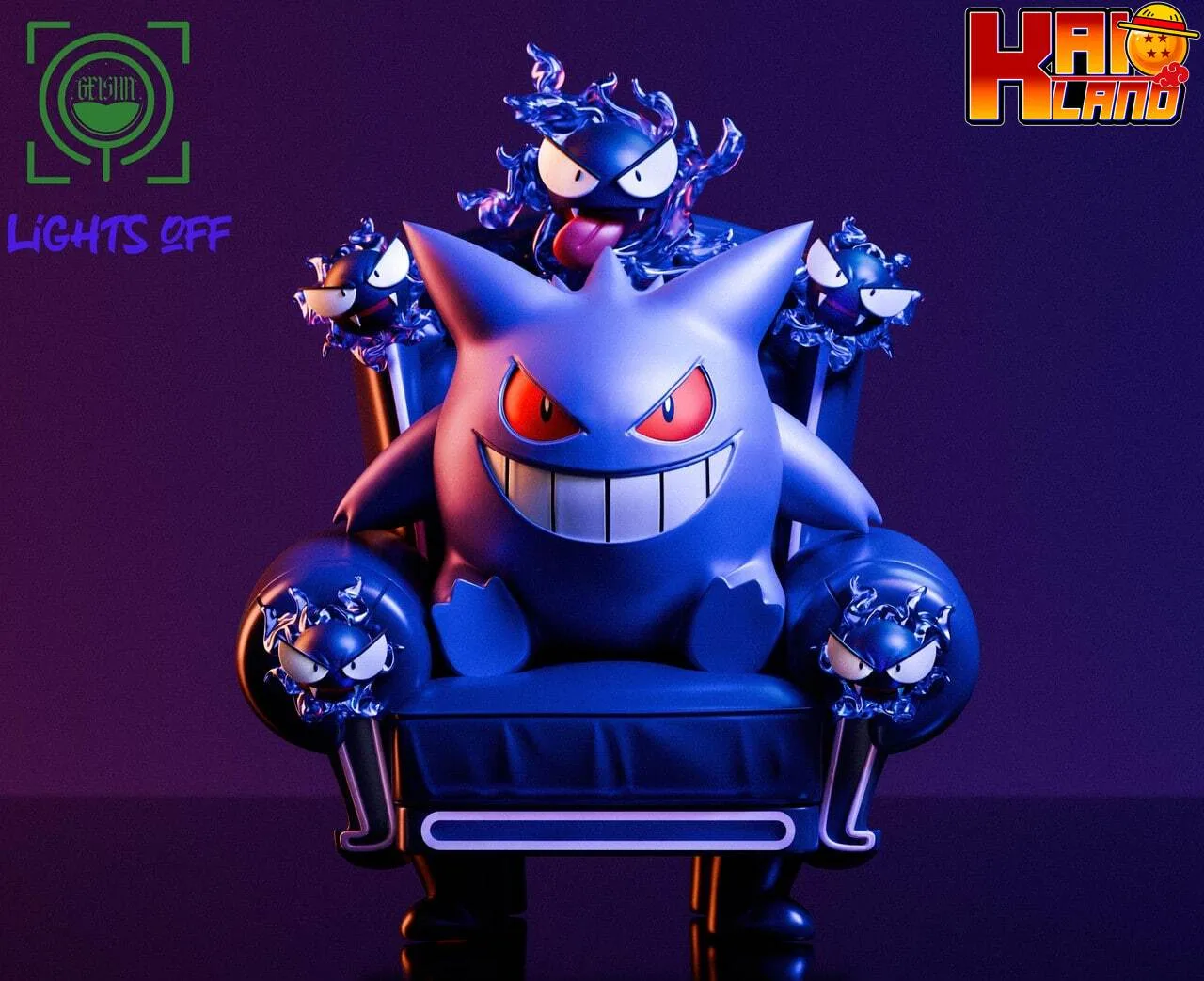 Pokemon Geisha Studio Throne Gengar Resin Statue