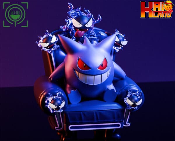 Pokemon Geisha Studio Throne Gengar Resin Statue 2