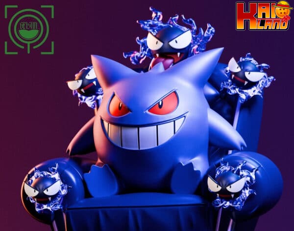 Pokemon Geisha Studio Throne Gengar Resin Statue 3