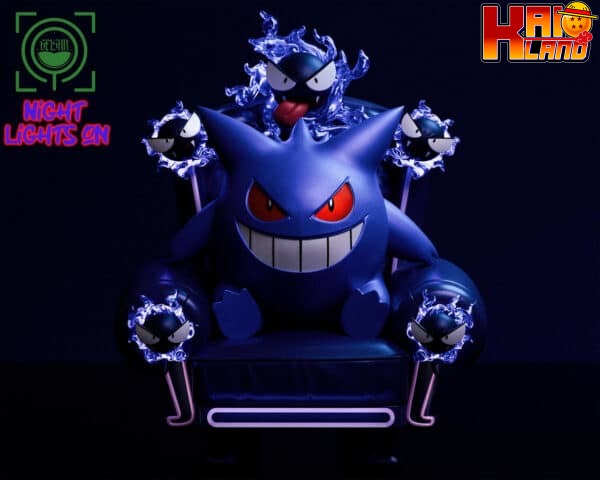 Pokemon Geisha Studio Throne Gengar Resin Statue 4