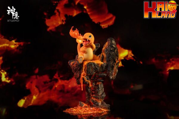 Pokemon ShenYin Studio Charmander on Lava Resin Statue 1