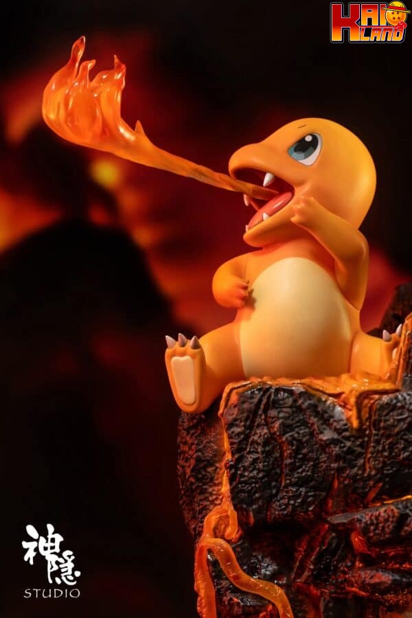 Pokemon ShenYin Studio Charmander on Lava Resin Statue 4