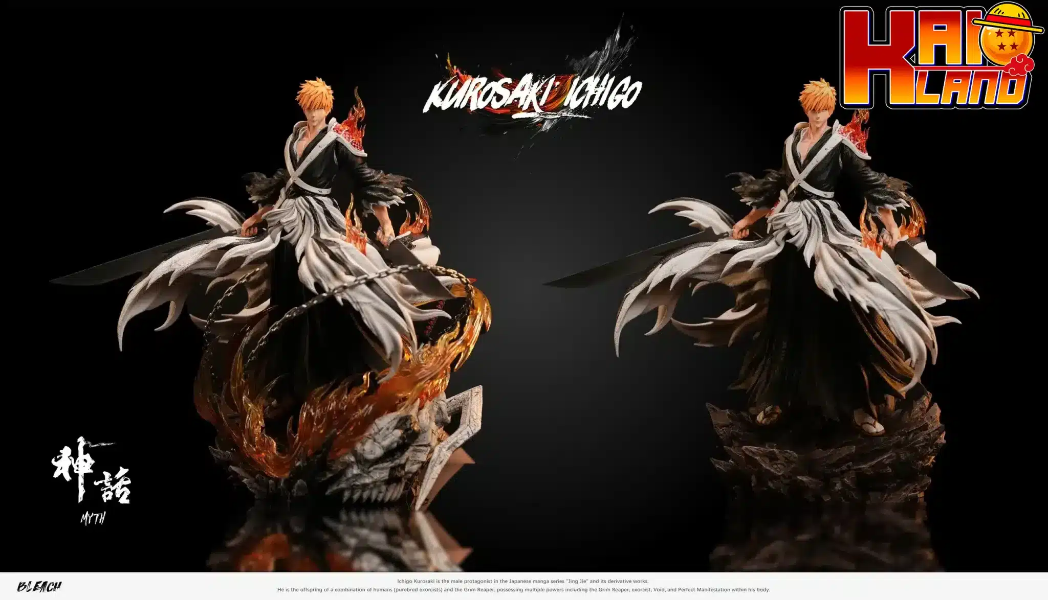 Bleach Myth Studio Double Blades Ichigo Kurosaki Resin Statue
