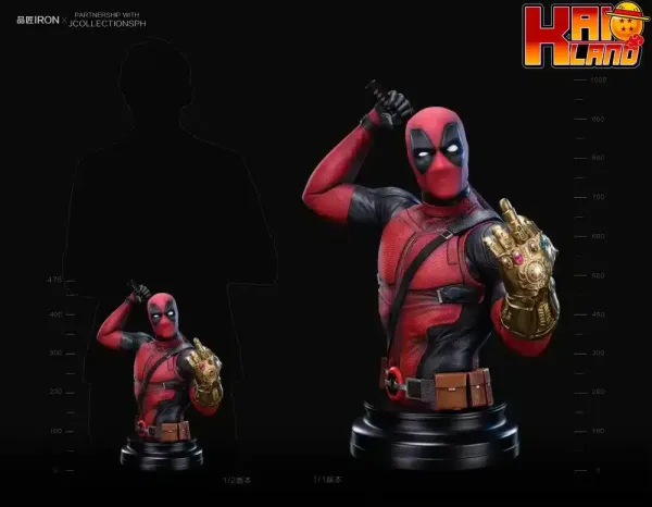 Marvel Pin Jiang Iron Studio Deadpool Bust Resin Statue 1 jpg