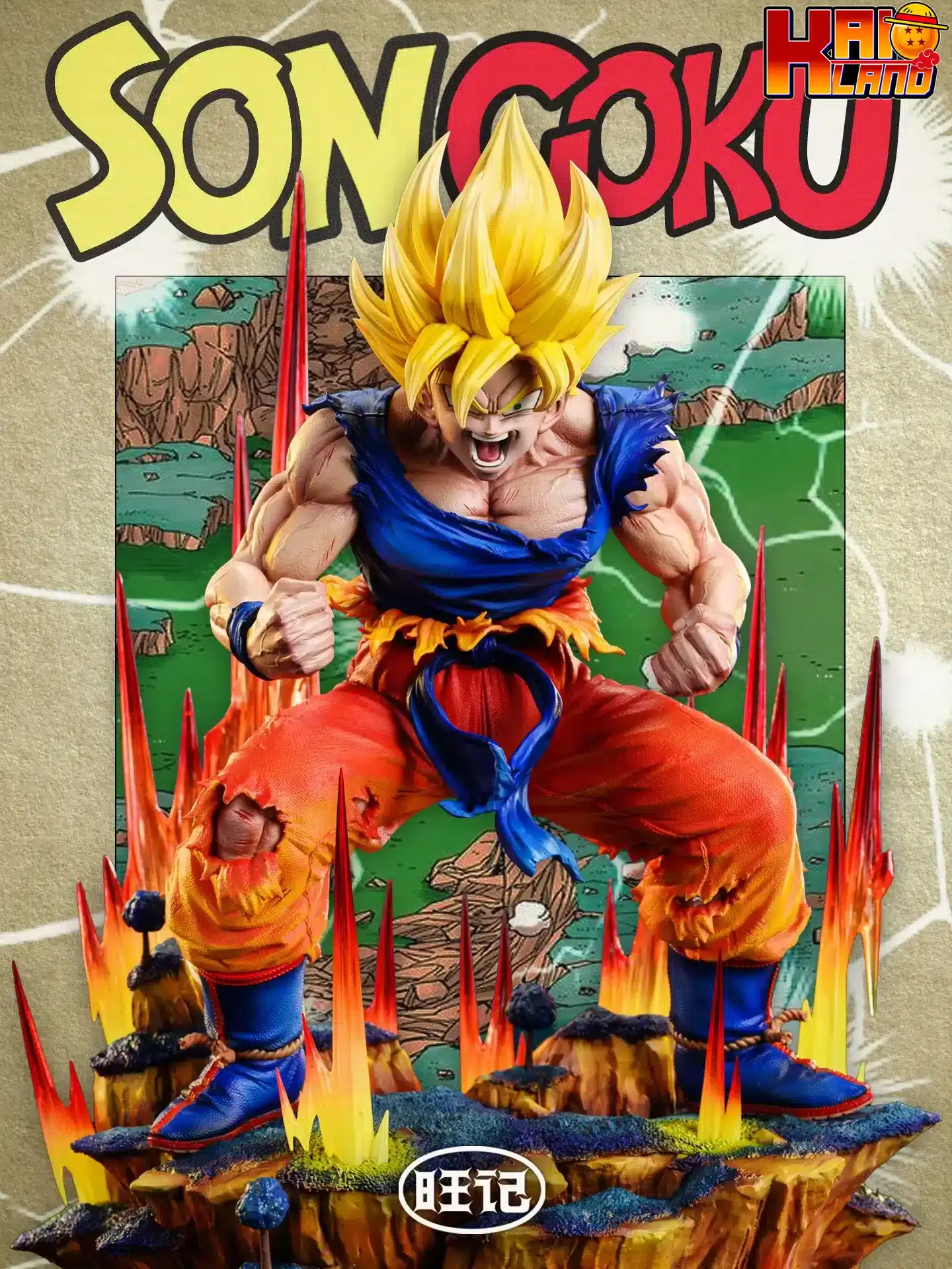Dragon Ball Wang Ji Studio First Super Saiyan Goku Resin Statue