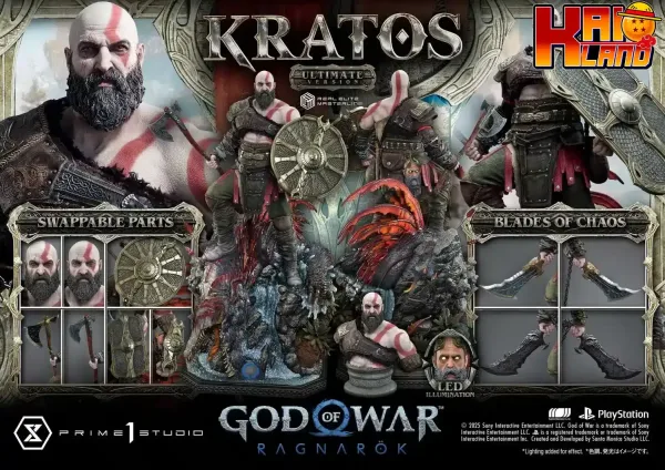 God Of War Ragnarok Prime 1 Studio Kratos Licensed Resin Statue 0