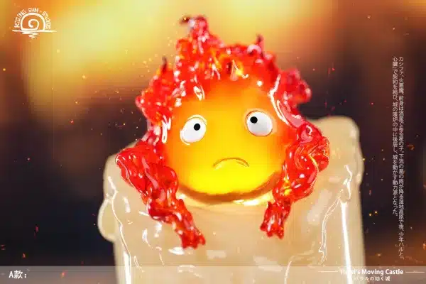Howls Moving Castle Rising Sun Studio Hayao Miyazaki Calcifer V2 Resin Statue 4