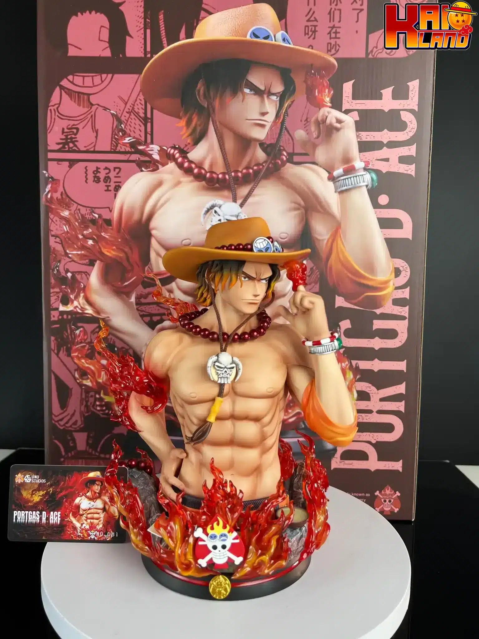One Piece UNO Studio Portgas D Ace Bust Resin Statue