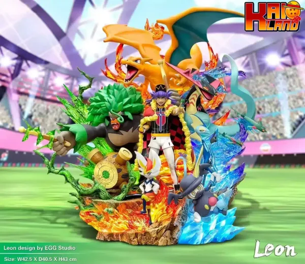 Pokemon EGG Studio Champion Leon Resin Statue 1