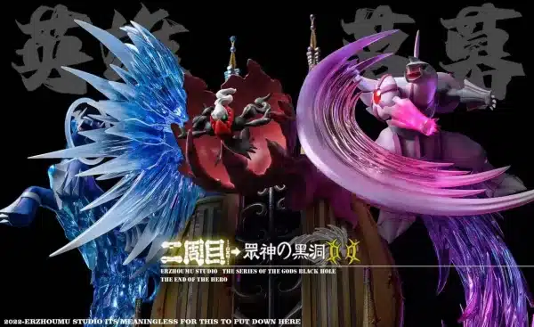 Pokemon Er Zhou Mu Studio Darkrai Dialga and Palkia Resin Statue 3