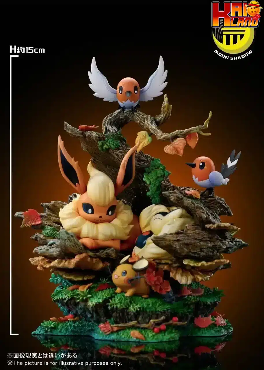 Pokemon Moon Shadow Studio Flareon Group Resin Statue