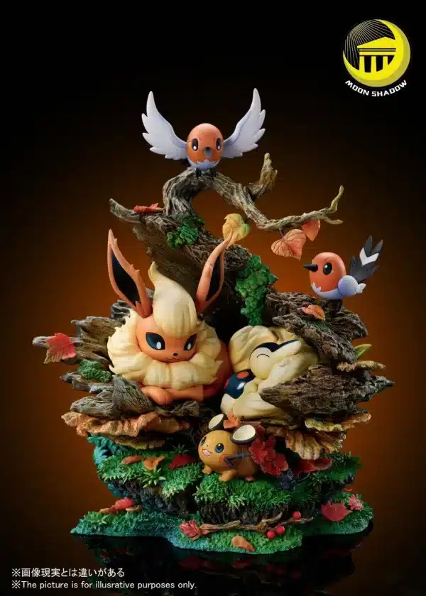 Pokemon Moon Shadow Studio Flareon Group Resin Statue 2