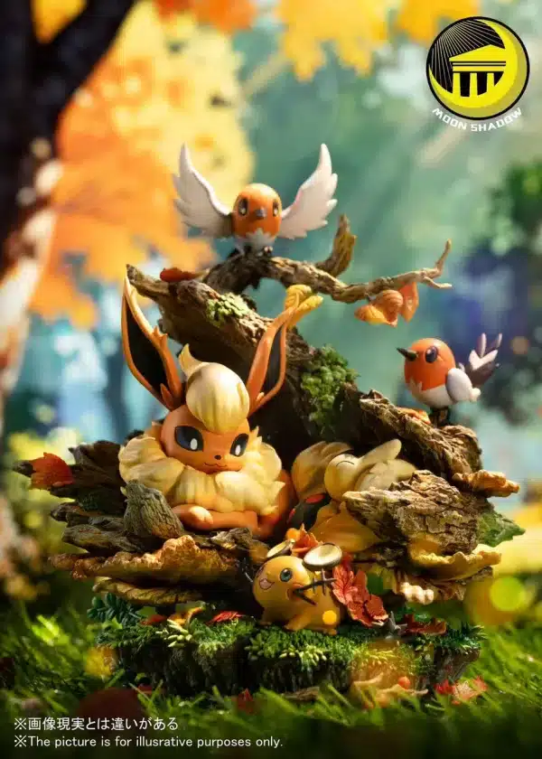 Pokemon Moon Shadow Studio Flareon Group Resin Statue 3