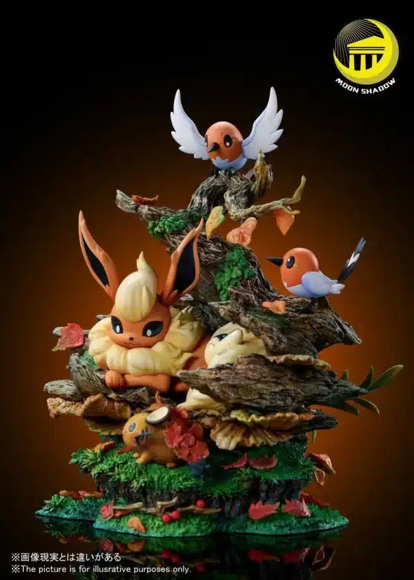 Pokemon Moon Shadow Studio Flareon Group Resin Statue 4