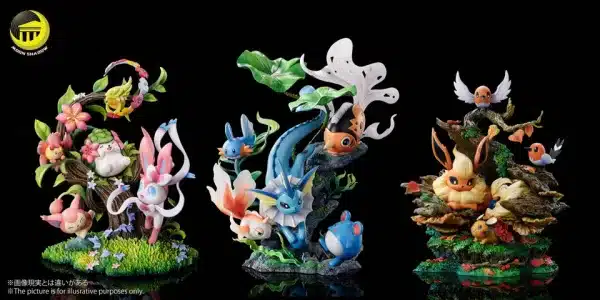 Pokemon Moon Shadow Studio Flareon Group Resin Statue 5